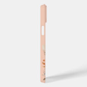 パステルピンクの上品な花柄モノグラム入り Case-Mate iPhoneケース (裏面 / 右)