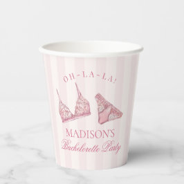 パステルピンクの下着シャワー ブライダル ブライズ 紙コップ