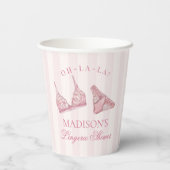 パステルピンクの下着シャワー ブライダル ブライズ 紙コップ (裏面)
