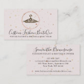 パステルピンクの仕立て屋ファッション テイラー スワール ハンガー 名刺 (正面/裏面)