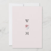 パステルピンクの優しいシャンパンフラワーウェディング 招待状 (裏面)