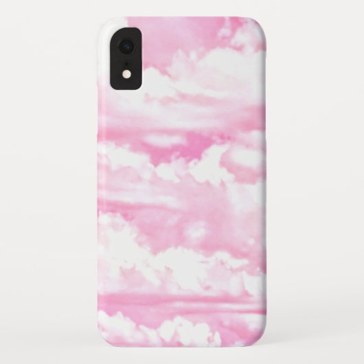 パステルピンクの女の子らしい雲のデザイン Case-Mate iPhoneケース (裏面)