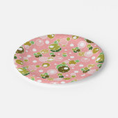 パステルピンクの子供たちおもしろいバブル誕生日かわいい ペーパープレート (アングル)