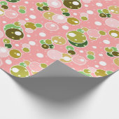 パステルピンクの子供たちおもしろいバブル誕生日かわいい ラッピングペーパー (角)