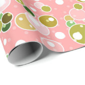 パステルピンクの子供たちおもしろいバブル誕生日かわいい ラッピングペーパー (ロールコーナー)