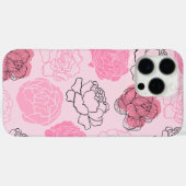 パステルピンクの審美牡丹の花の模様ケース Case-Mate iPhoneケース (裏面 (横))