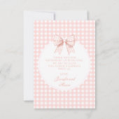 パステルピンクの弓ベビーシャワー写真サンキューカード サンキューカード (裏面)