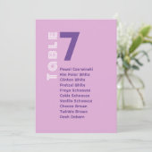 パステルピンクの抽象アート結婚式席次表カード 招待状 (スタンド正面)