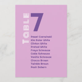 パステルピンクの抽象アート結婚式席次表カード 招待状