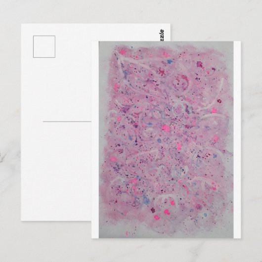 パステルピンクの抽象的水彩画 ポストカード (正面/裏面)