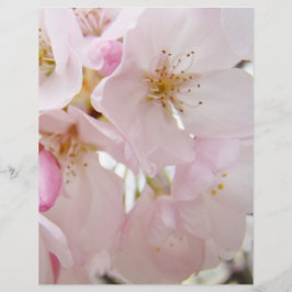 パステルピンクの木の花 フライヤー 紙 カスタム