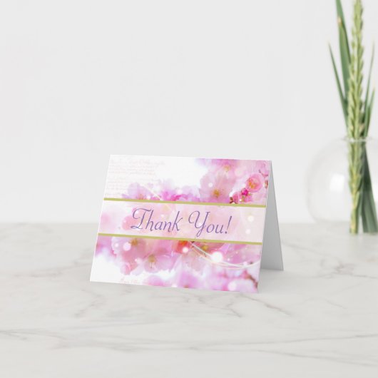 パステルピンクの桜　ありがとう サンキューカード (正面)