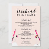 パステルピンクの水彩画スキー女子会 招待状 (裏面)