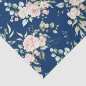 パステルピンクの水色のバラパターン 薄葉紙 (詳細)