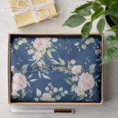 パステルピンクの水色のバラパターン 薄葉紙 (ギフト)