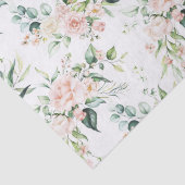 パステルピンクの水色のバラパターン 薄葉紙 (詳細)