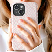 パステルピンクの波状チェックモノグラム Case-Mate iPhoneケース