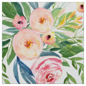 パステルピンクの牡丹の水彩模様 ファブリック (見本)