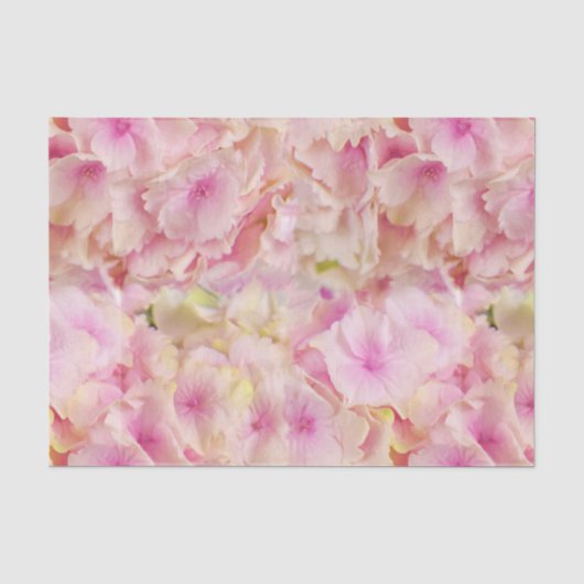 パステルピンクの紫陽花 ティッシュペーパー 薄葉紙 (正面)