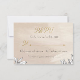 パステルピンクの結婚式RSVPカード 出欠カード