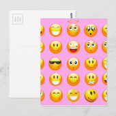 パステルピンクの絵文字 ポストカード (正面/裏面)