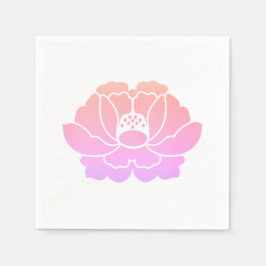 パステルピンクの芍薬の花 スタンダードカクテルナプキン