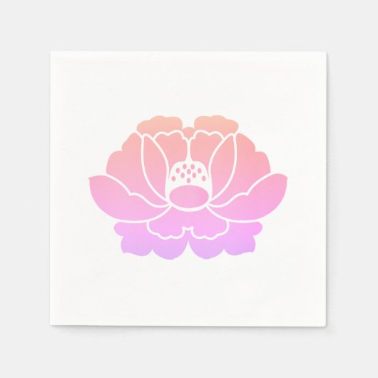 パステルピンクの芍薬の花 スタンダードカクテルナプキン (正面)