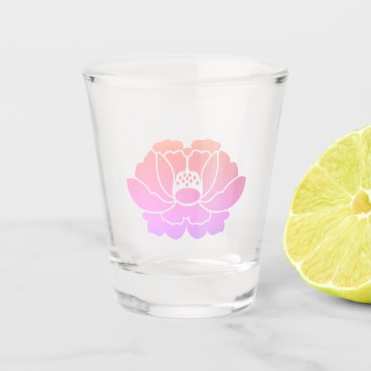 パステルピンクの芍薬 ショットグラス (正面)