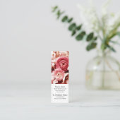 パステルピンクの花のしおり スキニー名刺 (スタンド正面)