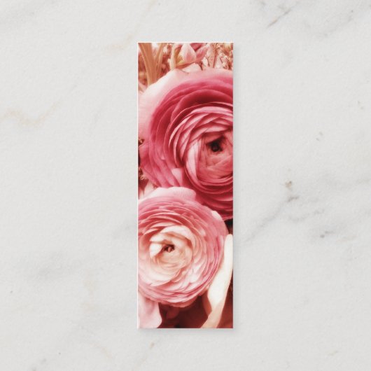 パステルピンクの花のしおり スキニー名刺 (裏面)