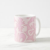 パステルピンクの花のアート コーヒーマグカップ (正面右)