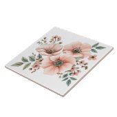 パステルピンクの花のセラミックタイル タイル (側面)