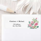 パステルピンクの花のバラ ラベル (インサイチュ)