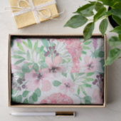 パステルピンクの花のパターン 薄葉紙 (ギフト)