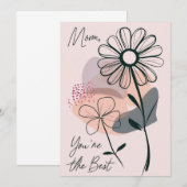 パステルピンクの花の母の日カード 招待状 (正面/裏面)