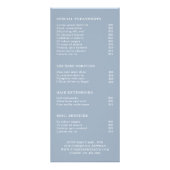 パステルピンクの花の美しさのサロンサービスメニュー価格表 ラックカード (裏面)