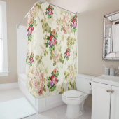 パステルピンクの花シャワーカーテン彼女 シャワーカーテン (インサイチュ)