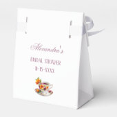 パステルピンクの花柄 ライラック おとぎ話のような ティー ブライダル シャワー フェイバーボックス (裏面サイド)