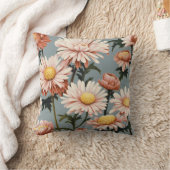 パステルピンクの花 クッション (ブランケット)