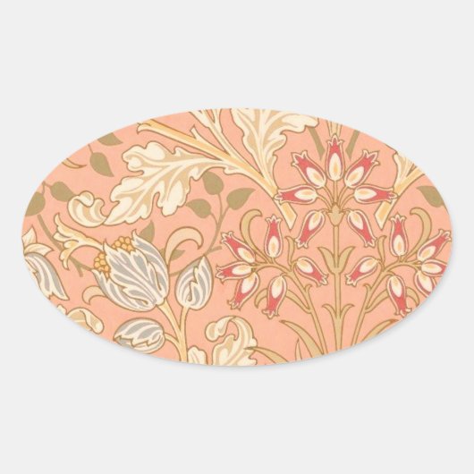 パステルピンクの花 楕円形シール (正面)