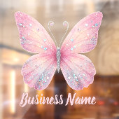 パステルピンクの蝶ロゴ ウィンドウサイン (シート2)