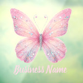 パステルピンクの蝶ロゴ ウィンドウサイン (シート3)