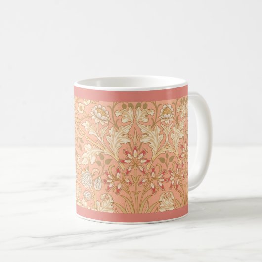 パステルピンクの装飾花 コーヒーマグカップ (正面右)