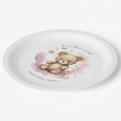 パステルピンクの赤ちゃんシャワーを心待ち ペーパープレート (アングル)