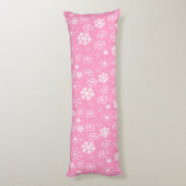 パステルピンクの雪片吹雪 ボディピロー (裏面 (縦))