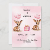 パステルピンクの風船 ウェディング招待状テンプレート、 セーブザデート (正面)