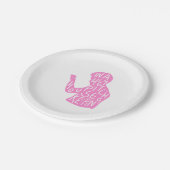 パステルピンクのJJsシルエットハウスキーピング引用文 ペーパープレート (アングル)
