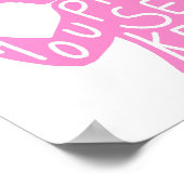 パステルピンクのJJsシルエットハウスキーピング引用文 ポスター (角)