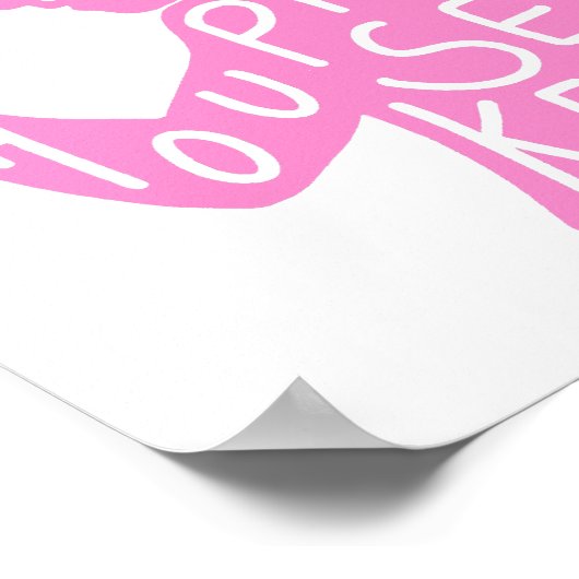 パステルピンクのJJsシルエットハウスキーピング引用文 ポスター (角)