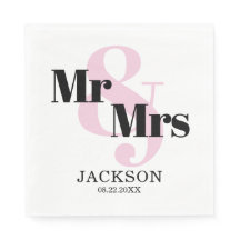 パステルピンクのMr. & Mrs. ウェディング